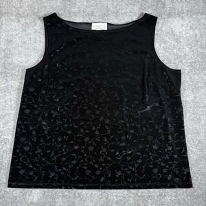 Gemilli Tank Women's 3X Black Velvet Velour Sleeveless Minimalist Capsule VTG
